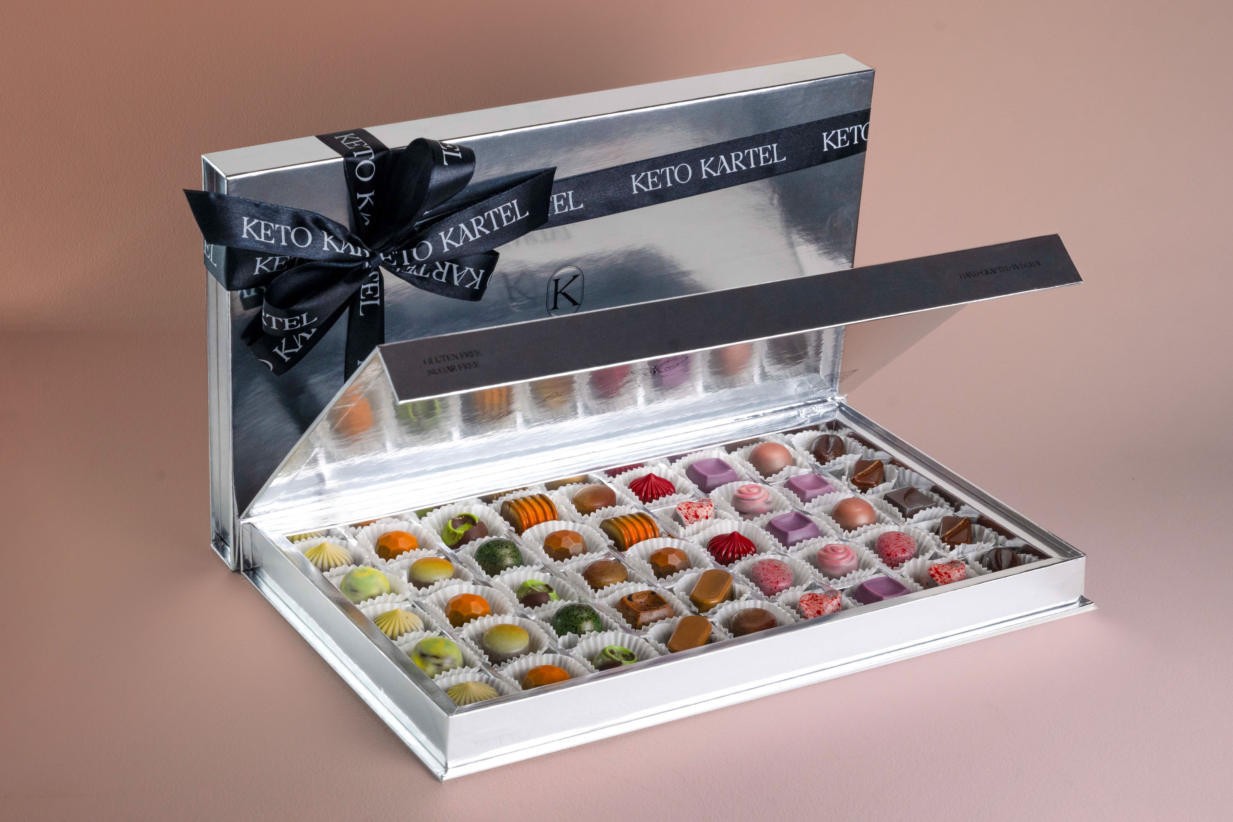 Silver Box with 45 Chocolates